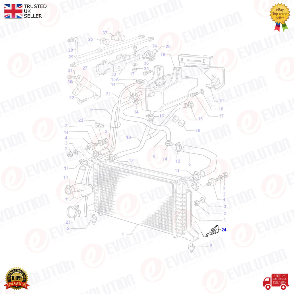 RADIATOR DRAIN PLUG BREATHER VALVE FITS FORD TRANSIT MK3 1985-1991, 1653001