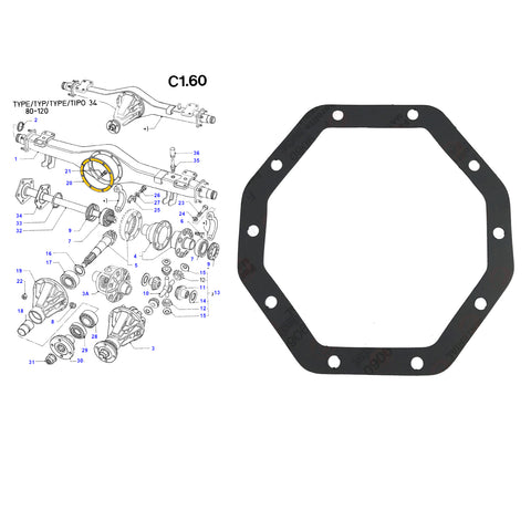 DIFFERENTIAL GASKET / SEAL FITS FORD TRANSIT 2.5 D 1985-2000, 7347007