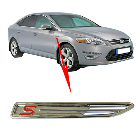 Ford Mondeo 2007 to 2012 Fits Red S Right Side Wing Frame  Badge Emblem