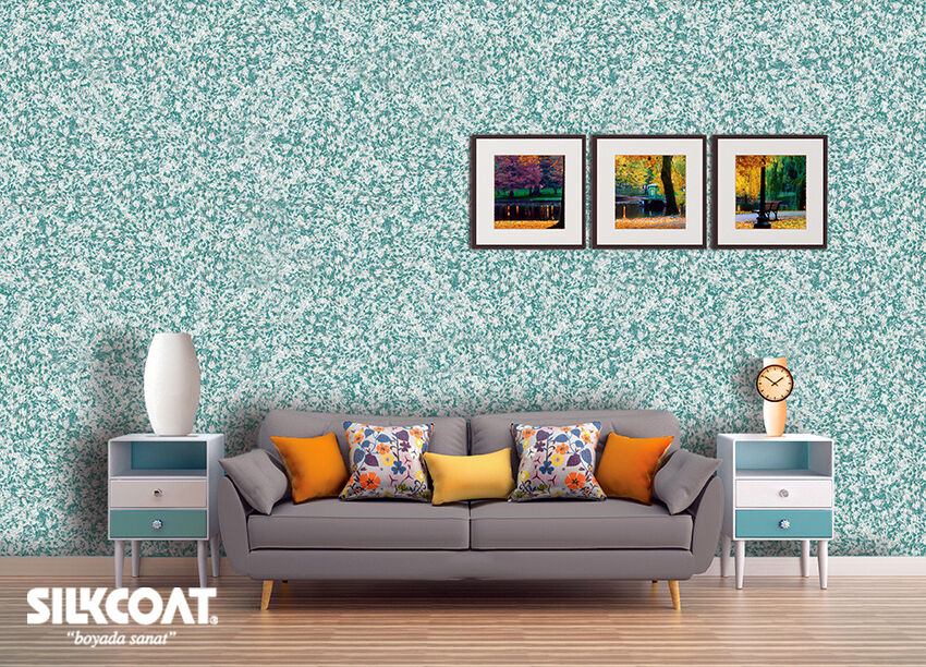 Silkcoat Liquid Wallpaper Decorative interior Wall Silk Plaster White-Green