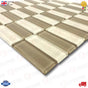 30x30 cm RECTANGULAR GLASS MOSAIC WALL TILE SHEET BRONZE & CREAM