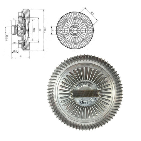 VISCOUS FAN COUPLING CLUTCH FITS BMW 7 E65, E66, E67, X5 4.4 i, 17417505109