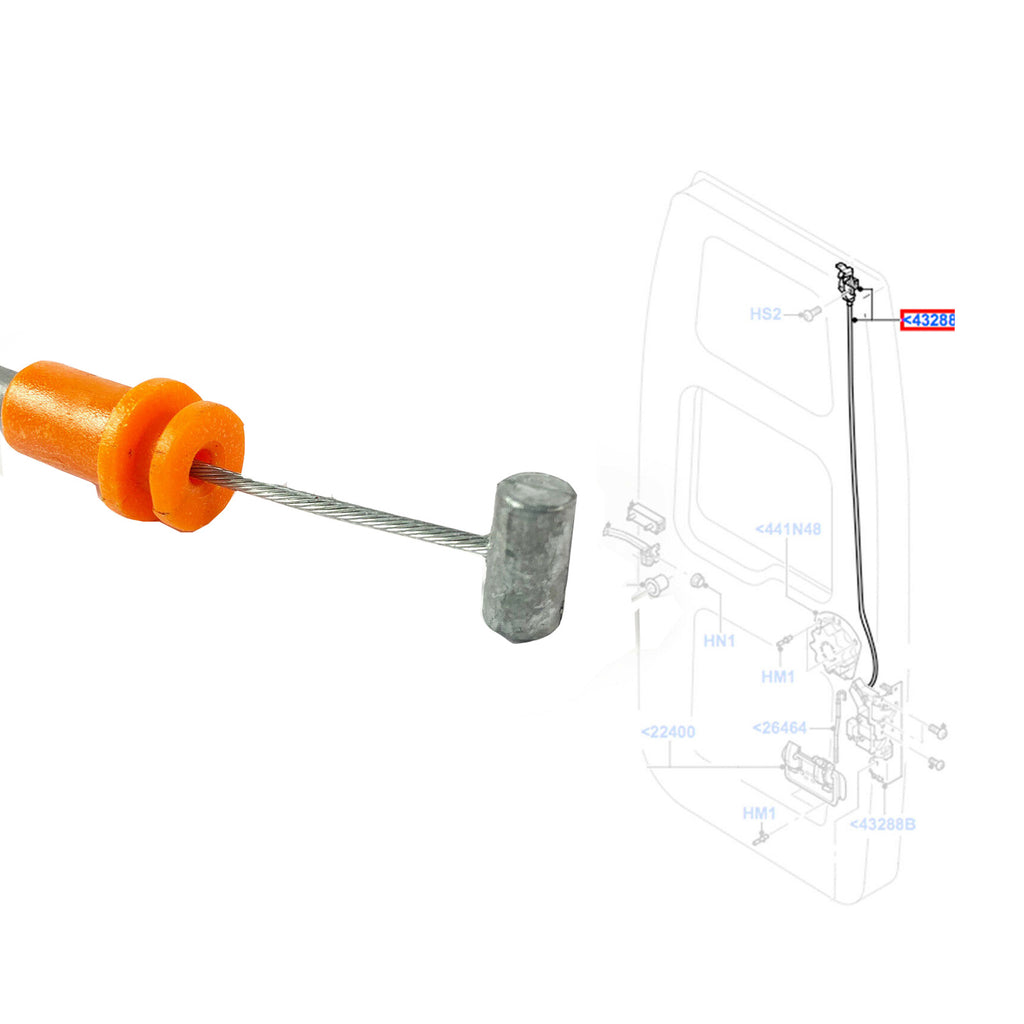 REAR LEFT DOOR UPPER CABLE & LATCH LOCK FITS FORD TRANSIT MK6 MK7 20 14, 1494096