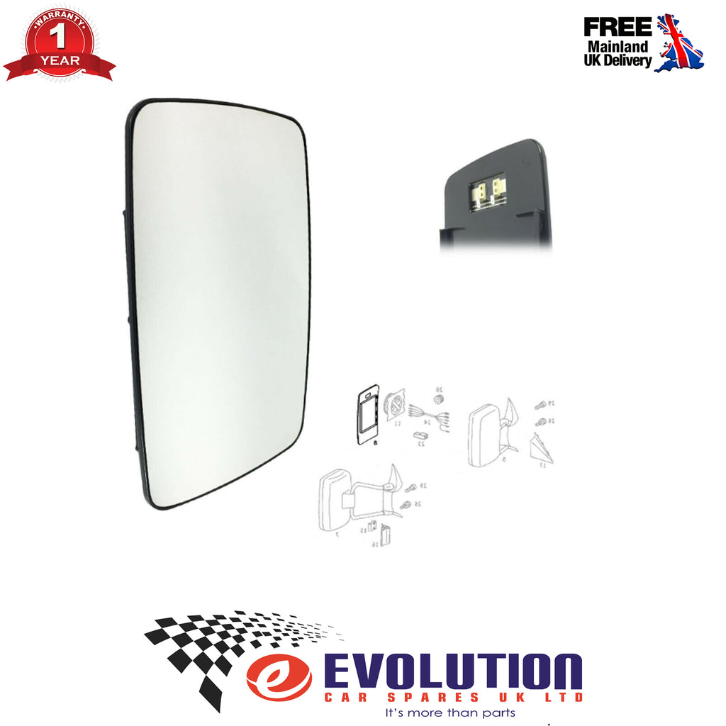 Right Driver Side Outside Wing Mirror Electrical Glass Fits Mercedes Sprinter