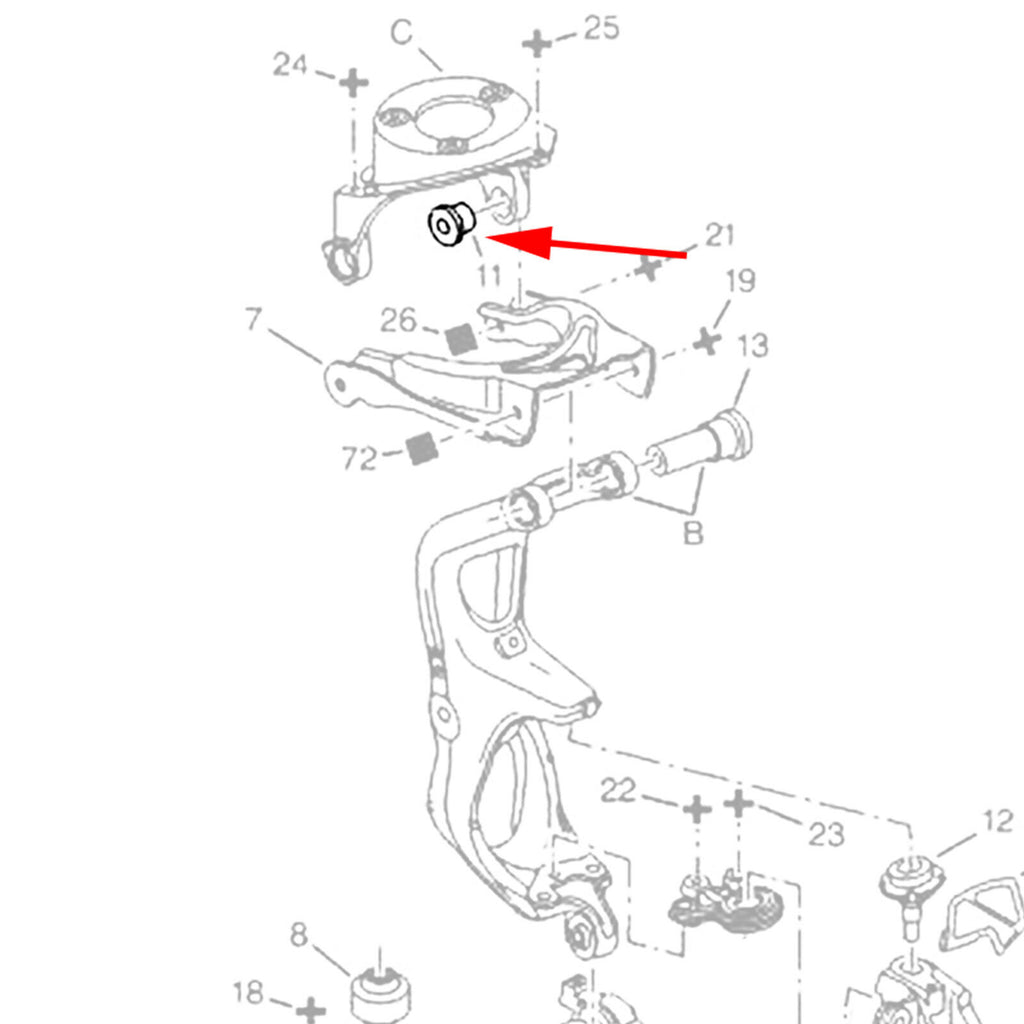 Front Inner Control Trailing Arm Bush Fits Peugeot 407 Citroen C5 C6 3523.CA