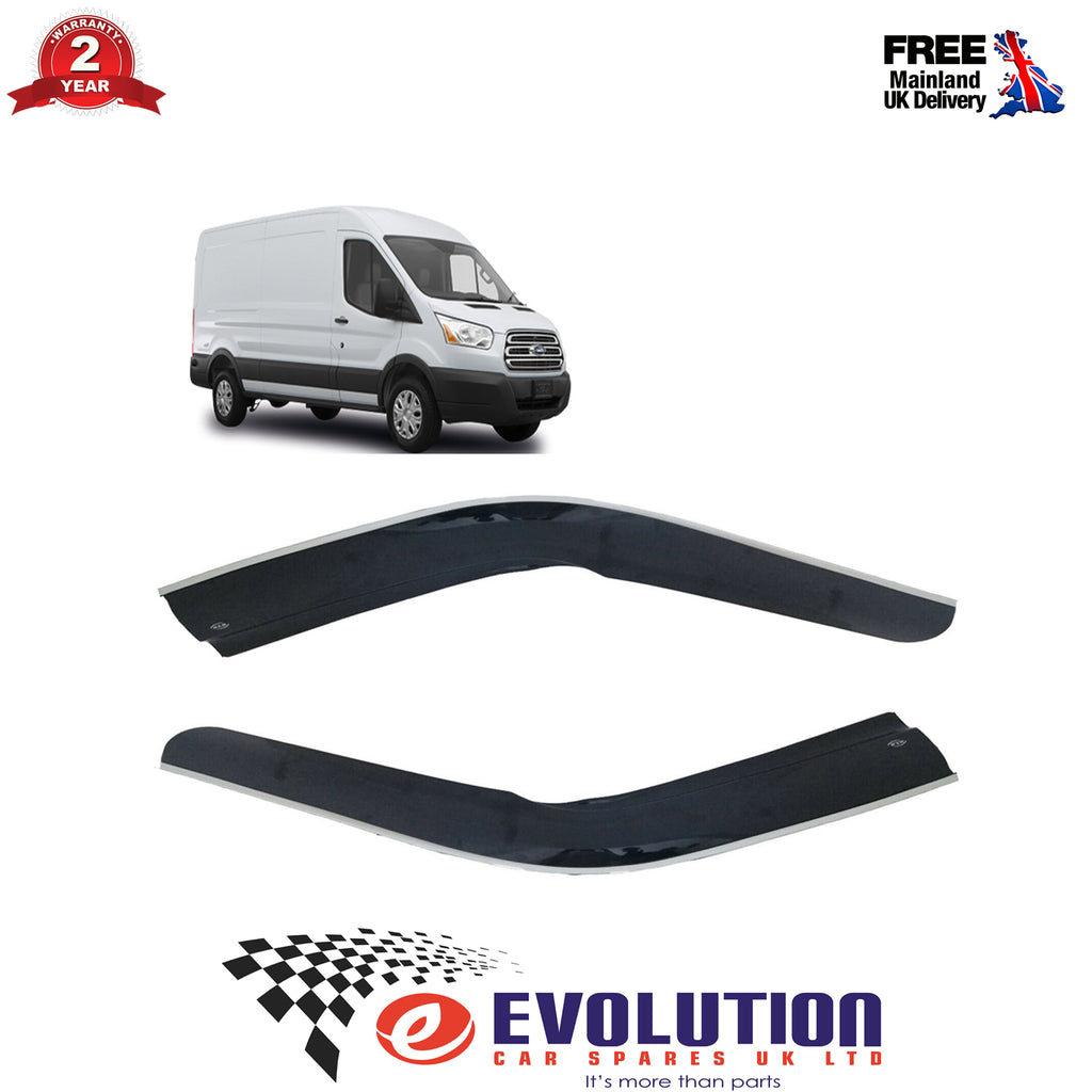 WIND RAIN SMOKE DEFLECTOR CHROME HEAVY DUT FITS FORD TRANSIT MK8 2013 ON 2PCS