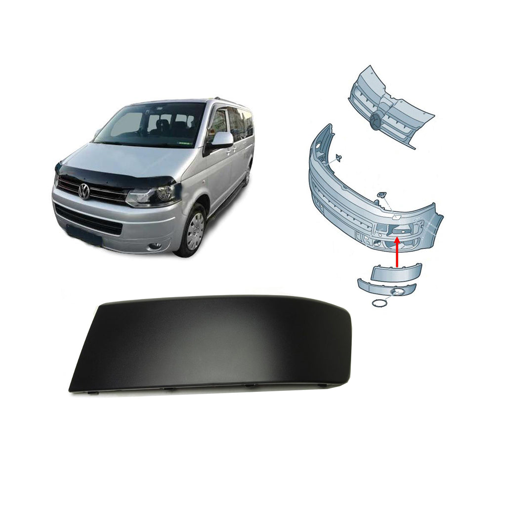 FRONT BUMPER MOULDING LEFT SIDE FITS VW TRANSPORTER T5 2010 -2011 7E0807819