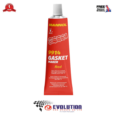 MANNOL 9914 RED SILICONE SEALANT GASKET MAKER HIGH TEMP SEALANT 85G TUBE