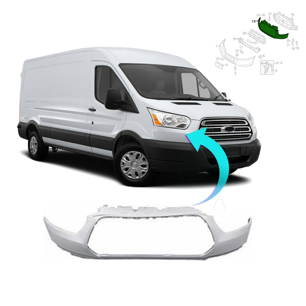 Ford Transit 2014 Fits Front Bumper Upper Section Primed BK3117F003AGXWAA
