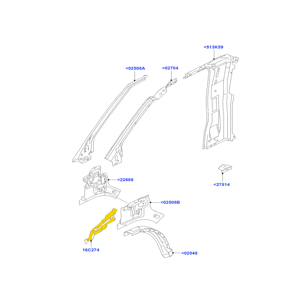 Ford Transit MK7 Fender Front Strap Lower Right BC1116E104AB