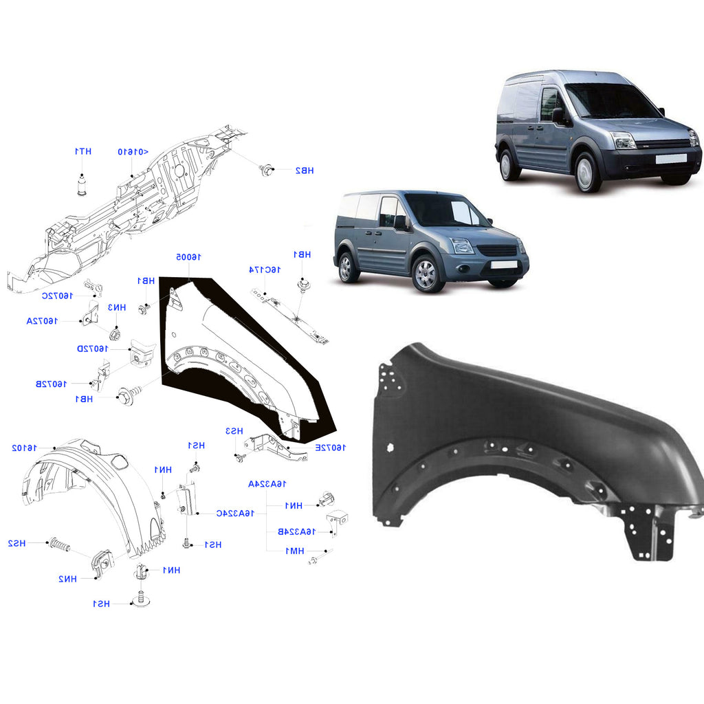  Ford Transit Connect Front Wing Fender Right Side 2003 to 2013 1332797