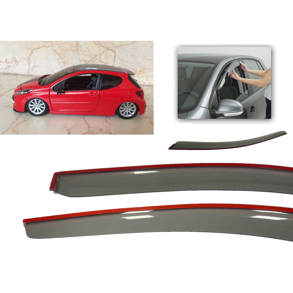 Peugeot 207 2007 to 2010 Fits Wind Deflectors Set Sunplex Sport SP-0154