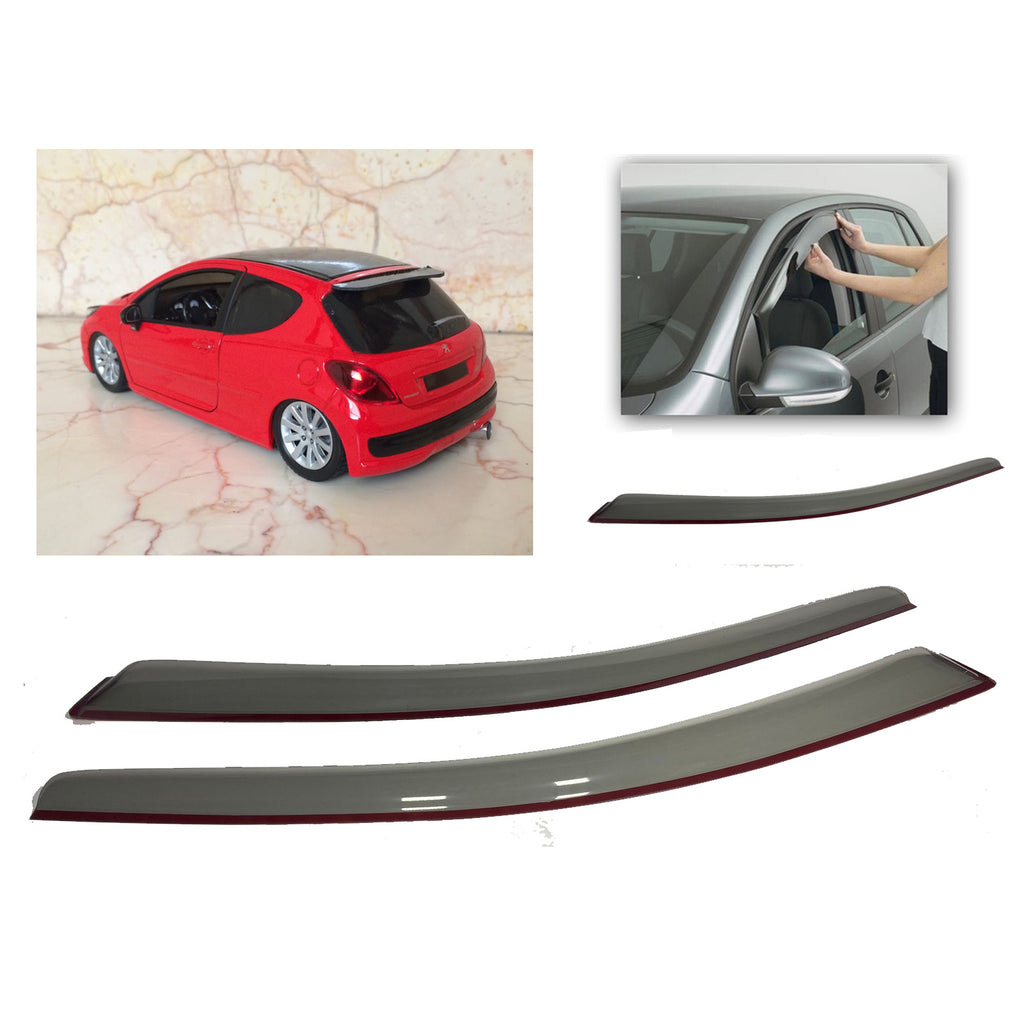 Peugeot 207 2007 to 2010 Fits Wind Deflectors Set Sunplex Sport SP-0154