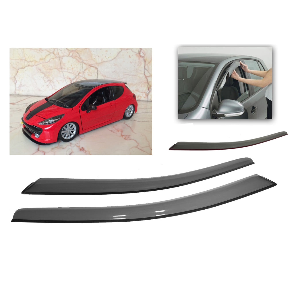 Peugeot 207 2007 to 2010 Fits Wind Deflectors Set Sunplex Sport SP-0154