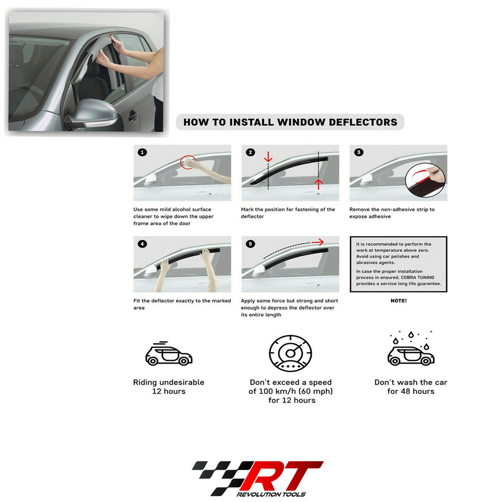 Citroen C3 Fits Wind Deflectors Set Sunplex Sport SP-5353