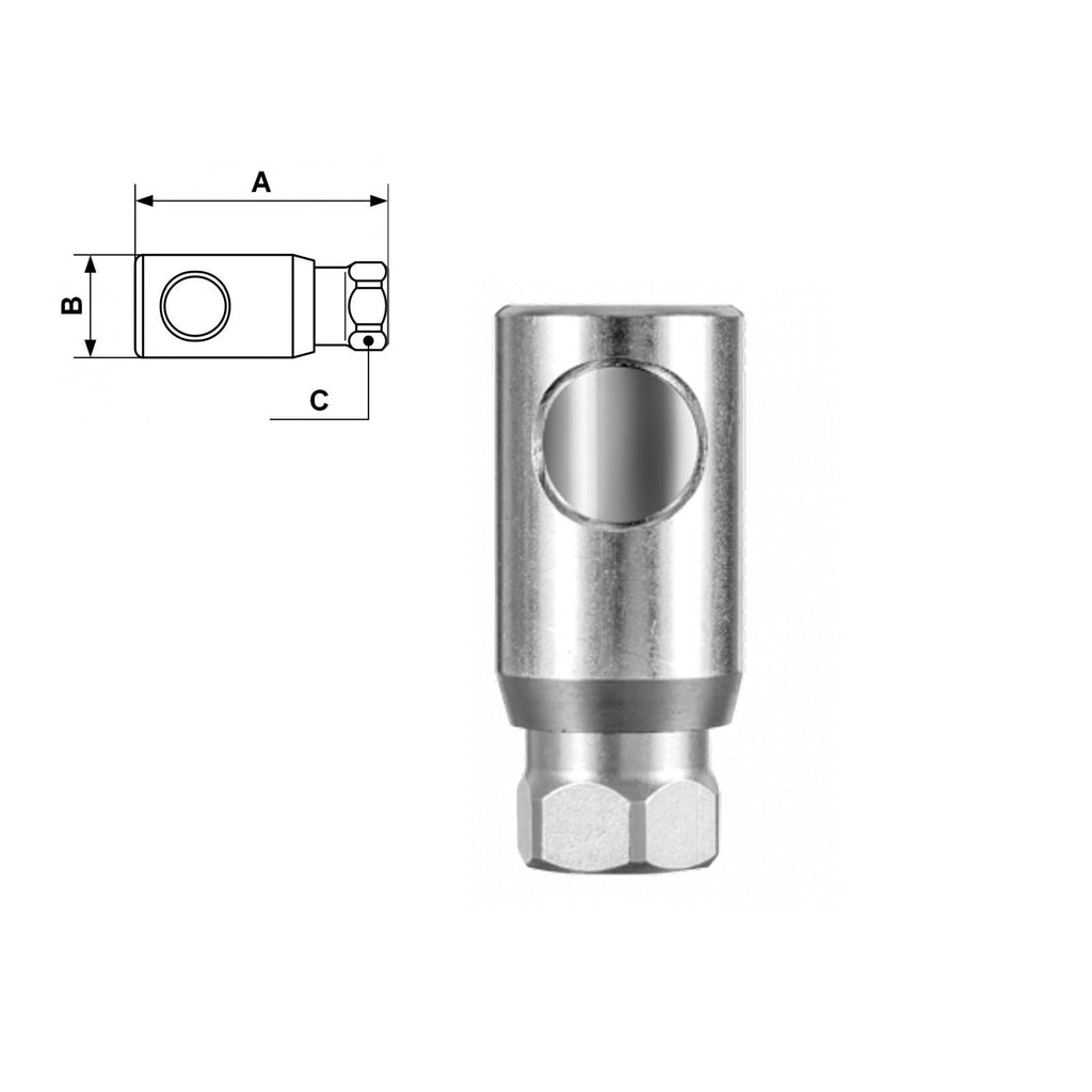 Prevost BRM 061151 G 1/4 6mm Parallel Female Threaded Composite Coupler 