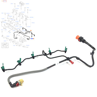 FUEL INJECTOR RETURN PIPE WITH CLIPS FITS FORD TRANSIT MK7 3.2 TDCi, 1595434