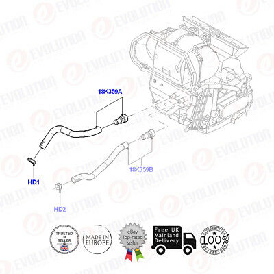 Heating Inlet Hose Fits Ford Fiesta 01-08 / Fusion 01-12 1.4 TDCI / 1546442