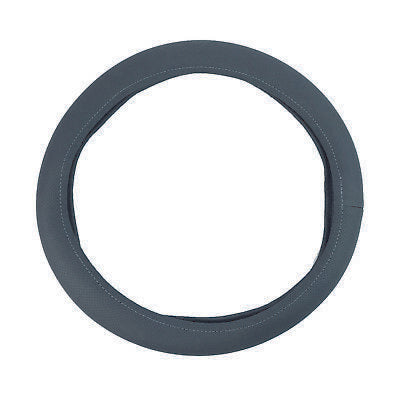 DARK GREY STYLISH LEATHER CAR STEERING WHEEL COVER GLOVE UNIVERSAL GRIP