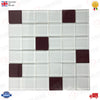 30 x 30 cm GLASS MOSAIC WALL TILES SHEET ICE BLUE WITH BROWN DETAILS (1 PC)