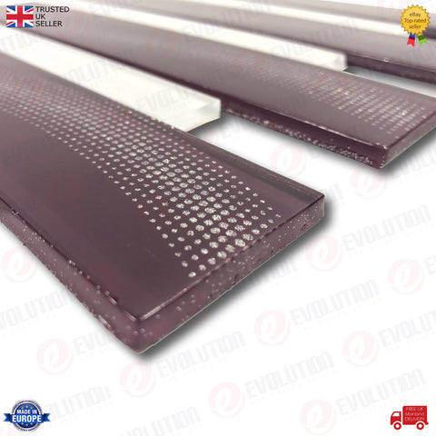 30x30 cm INTERLOCKING GLASS WALL TILE SHEET MAROON & GREY WITH DOTTED BRUSH