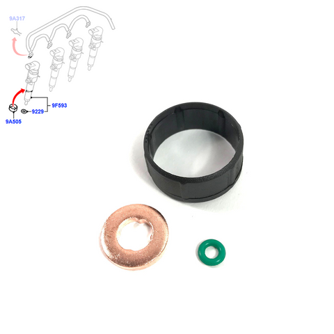 FUEL INJECTOR SEAL + WASHER + ORING FITS FORD FIESTA 1.4 TDCi 2001 ON 1204698
