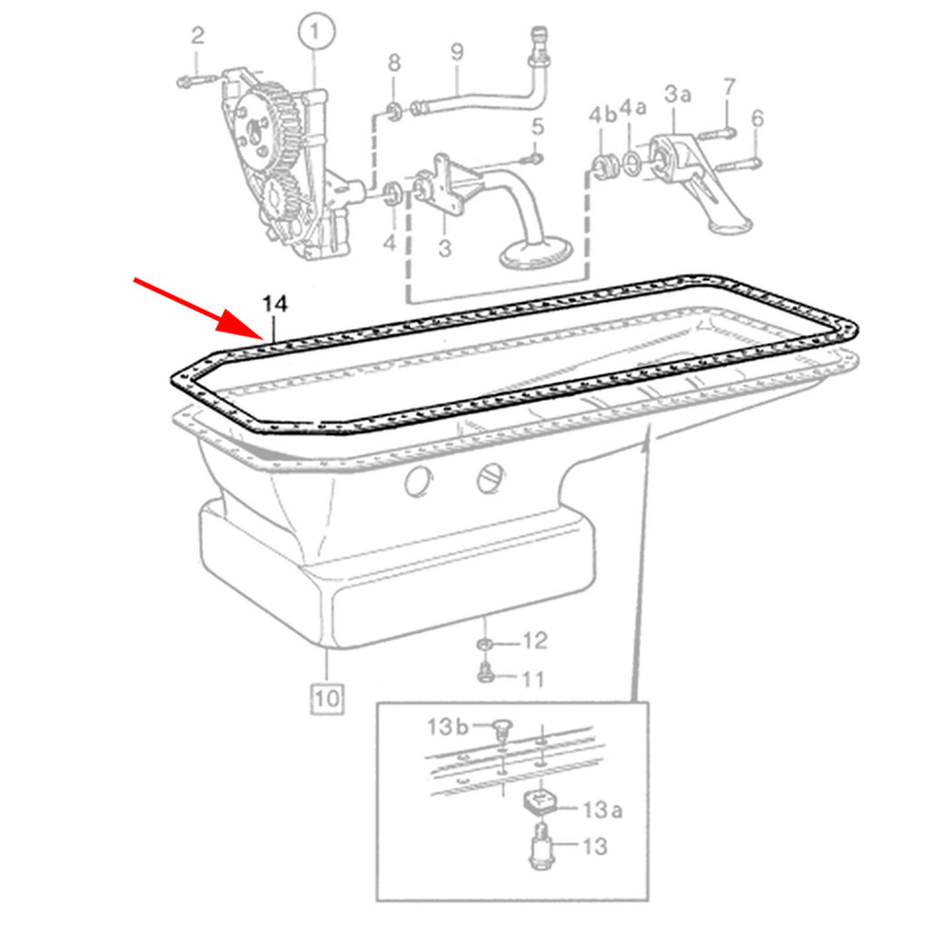 WET SUMP OIL PAN GASKET, RUBBER, FITS VOLVO FH 16 FH, 1 556 387