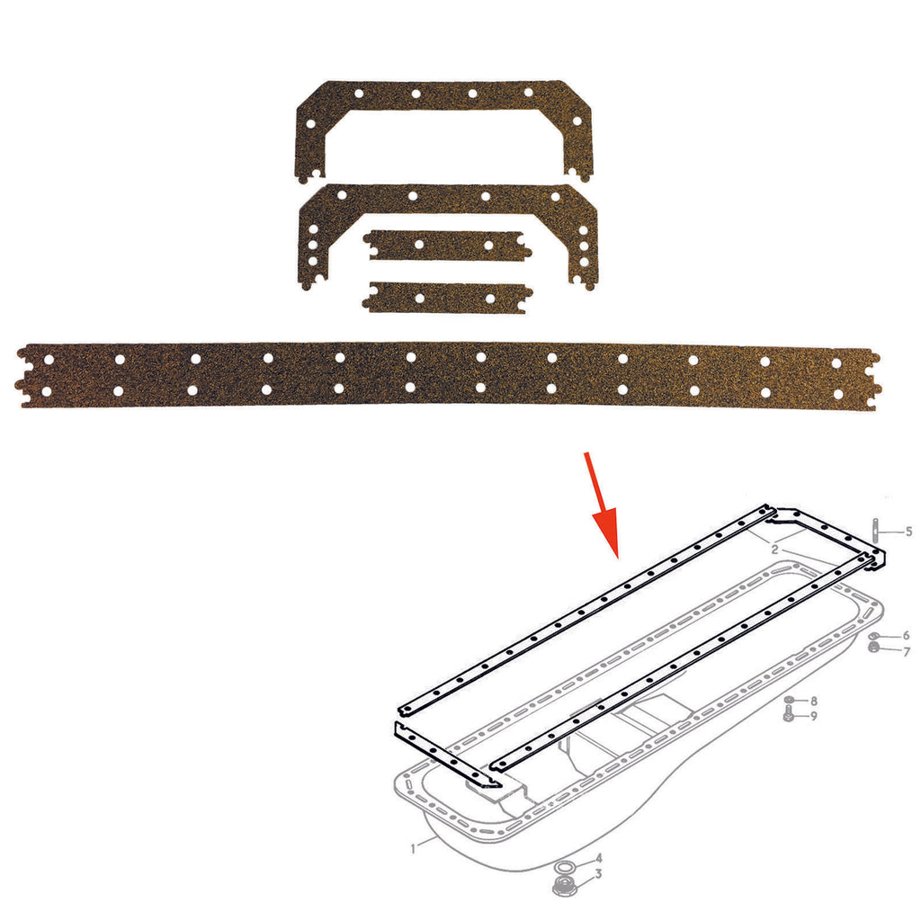 OIL PAN GASKET SEAL, 3 MM CORK, FITS REANULT TRUCKS G, R, C, TR, 0000 146 711