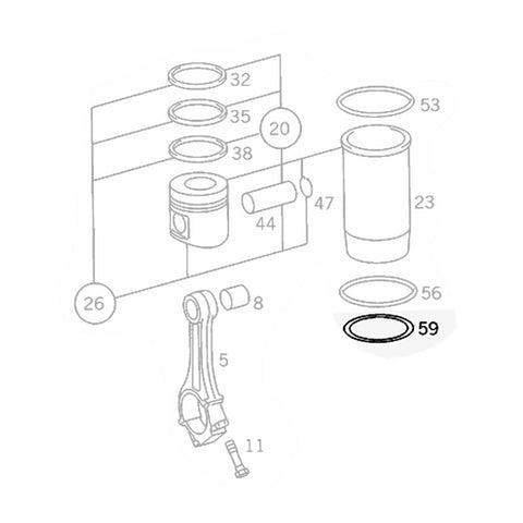 CYLINDER SLEEVE O-RING GASKET LINER SHIM FITS MERCEDES-BENZ, NEOPLAN,SETRA