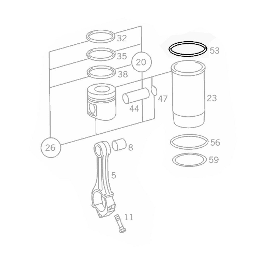 CYLINDER SLEEVE O-RING GASKET LINER SHIM FITS MERCEDES-BENZ, NEOPLAN,SETRA
