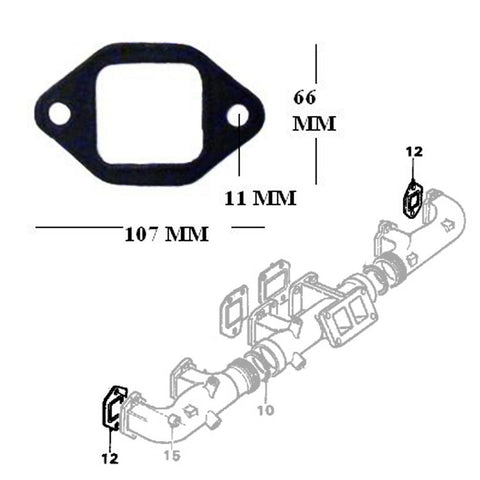 INTAKE EXHAUST MANIFOLD GASKET SEAL (BLACK STEEL) FITS DAF F SERIES, SB, 0517859