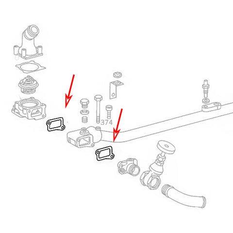 THERMOSTAT HOUSING COOLANT PIPE GASKET SEAL FITS MERCEDES-BENZ, 3522032480