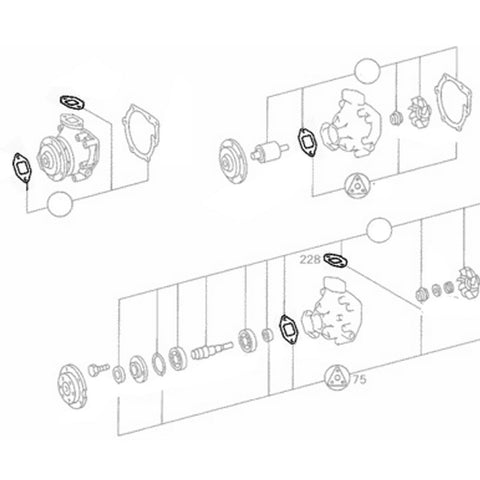 COOLANT PIPE, WATER PUMP GASKET SEAL FITS MERCEDES-BENZ T2/L, 3552010280