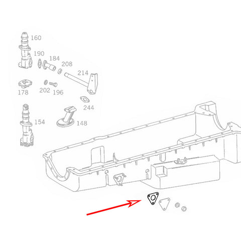 ENGINE HOUSING OIL PAN WATER PIPE GASKET SEAL FITS MERCEDES-BENZ, 3550180280