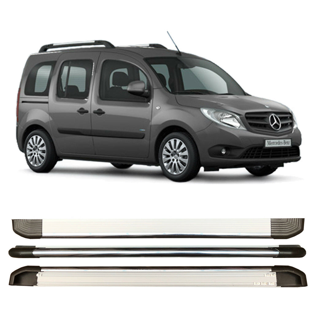 Sahra Silver Side Steps Running Boards Fits Renault Kangoo 2008 Onwards