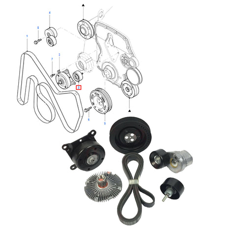  Ford Transit MK6 Fan Clutch Belt Pulley Tensioner Kit 1425498 1097574