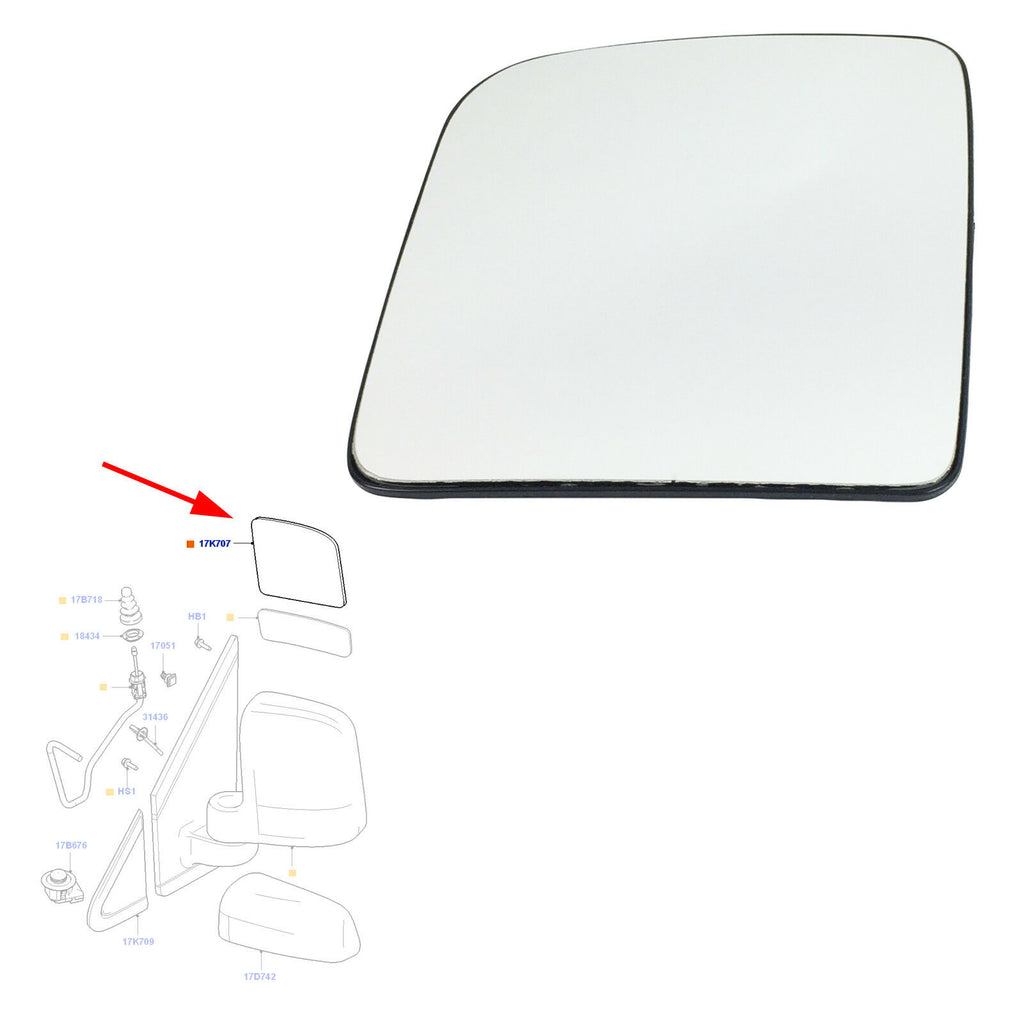 Left Passenger Side Wing Mirror Upper Glass Fits Ford Transit, Tourneo Connect