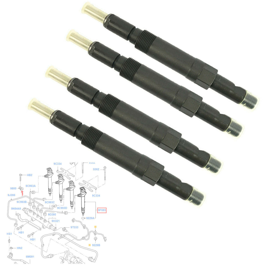 FUEL INJECTORS SET OF 4,120 PS FITS FORD TRANSIT V184 MK6 2000 to 2006, 1129191