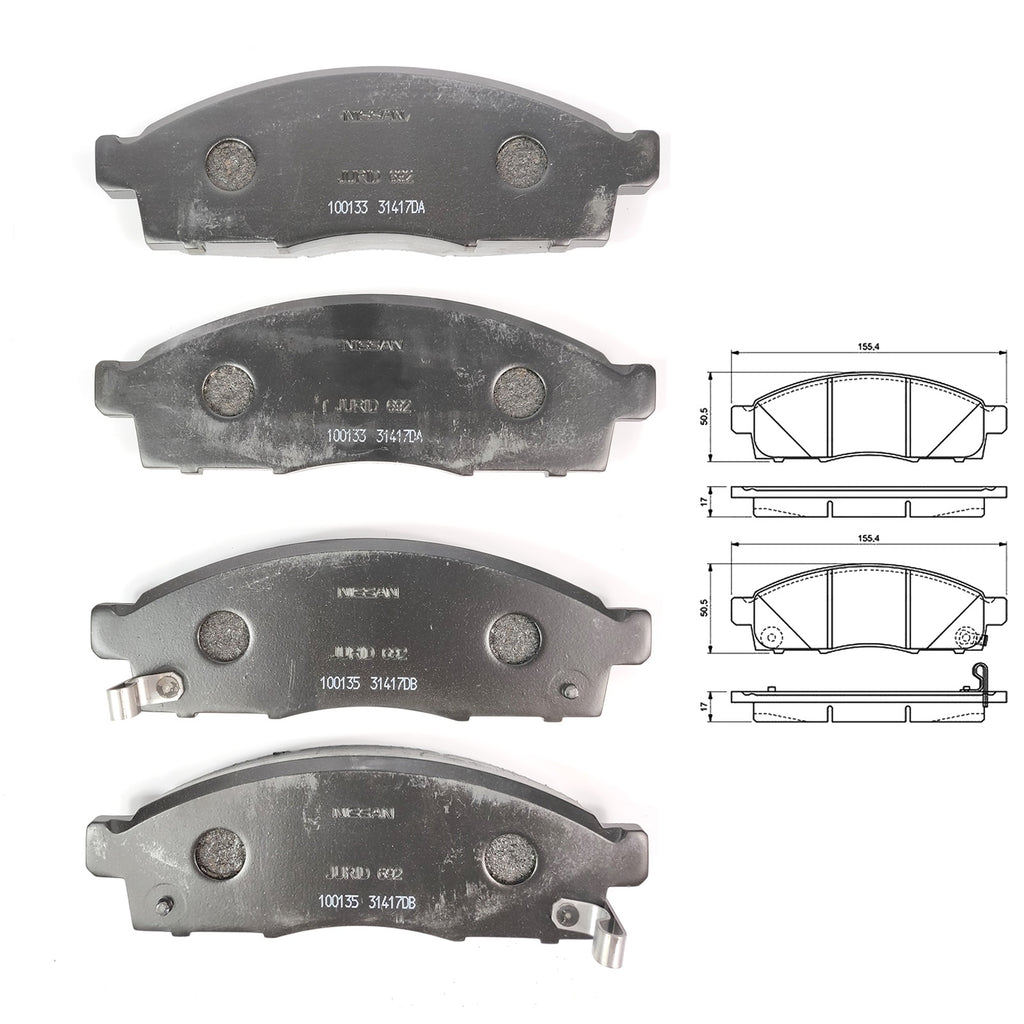 Genuine Front Brake Pad Set Fits Nissan Nv2000 1.5 Dci 2010 Onwards, D1060jx50b