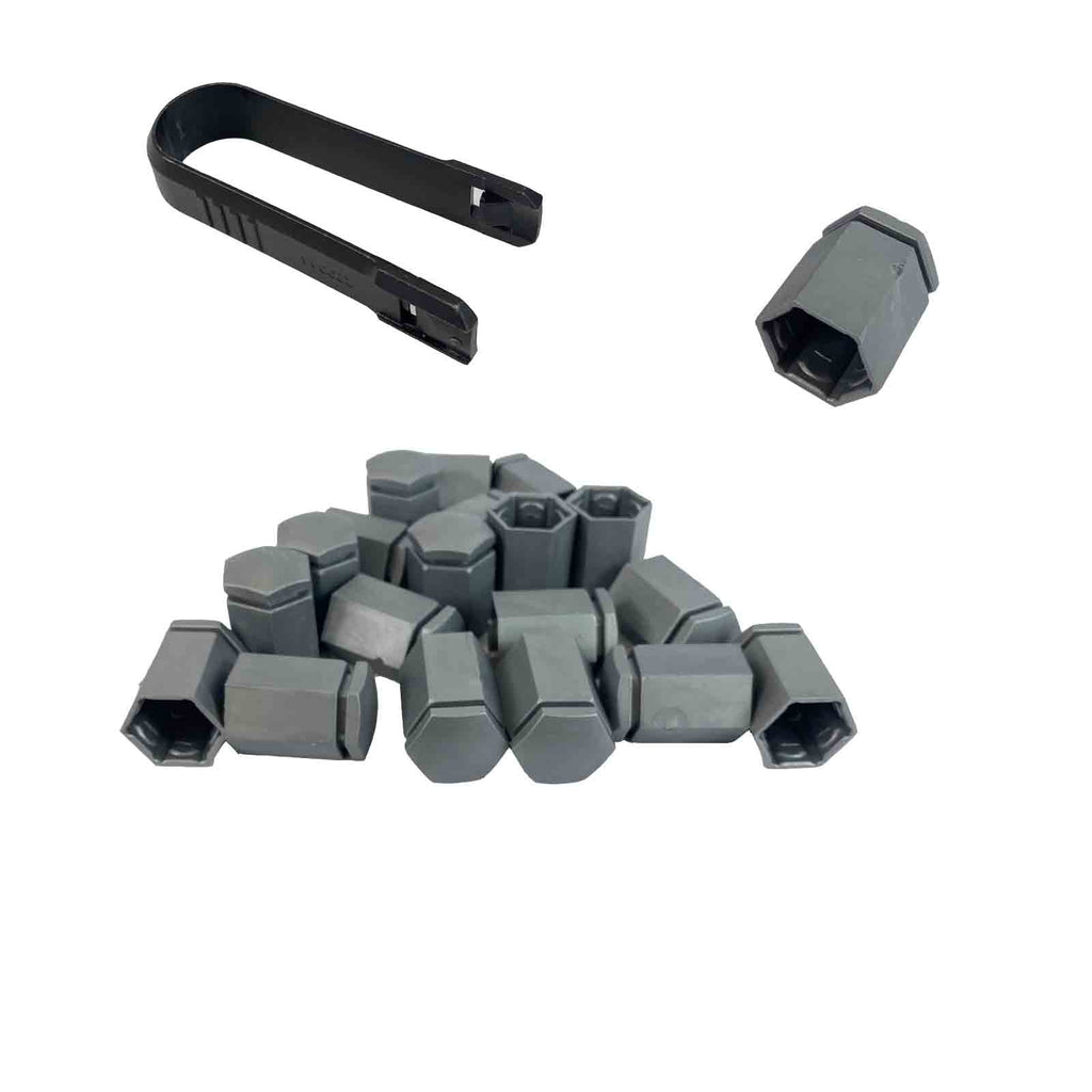 Whell Nut Covers Set Metallic Gray 17x32MM Astra Corsa Vectra Zafira Omega 20PCS